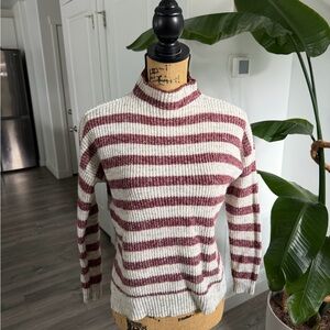 American Eagle Outfitters Striped Mock Neck Sweater Small